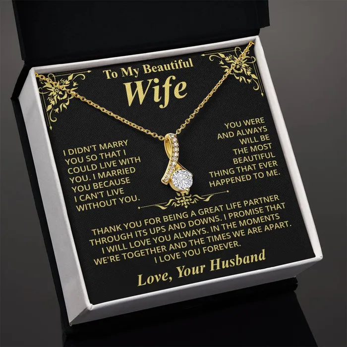Necklaces ShineOn Fulfillment To My Beautiful Wife Love Your Husband Message Card Necklace