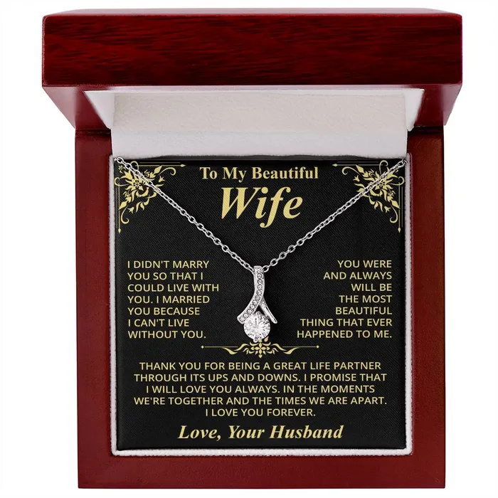 Necklaces ShineOn Fulfillment To My Beautiful Wife Love Your Husband Message Card Necklace