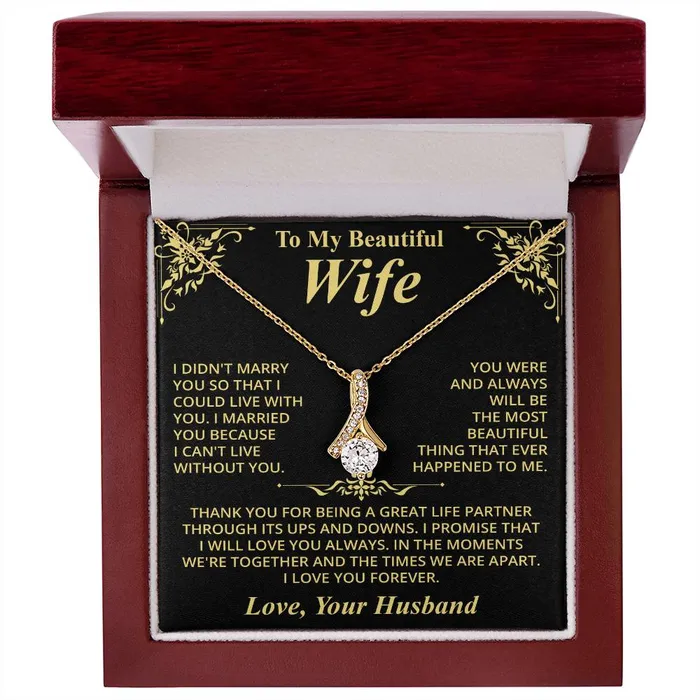 Necklaces ShineOn Fulfillment To My Beautiful Wife Love Your Husband Message Card Necklace