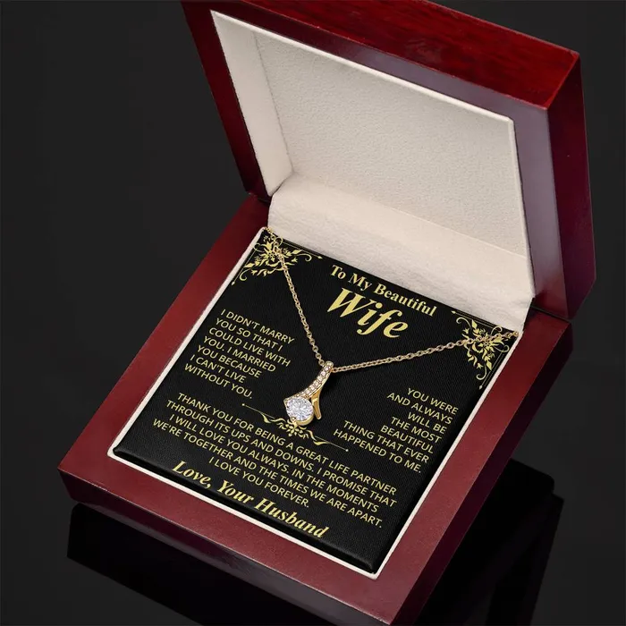 Necklaces ShineOn Fulfillment To My Beautiful Wife Love Your Husband Message Card Necklace