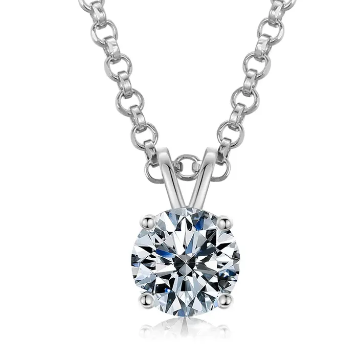 Necklaces VVS Jewelry VVS 925 Sterling Silver Moissanite Solitaire Pendant Necklace