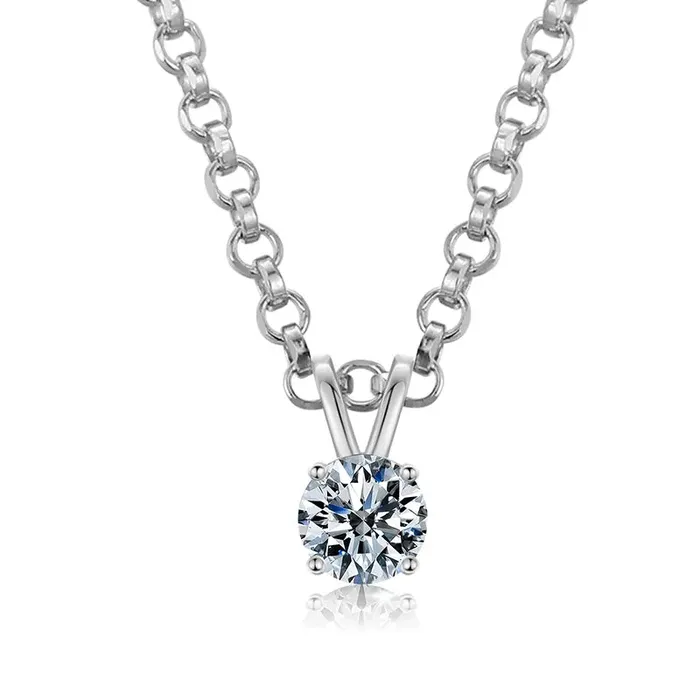 Necklaces VVS Jewelry VVS 925 Sterling Silver Moissanite Solitaire Pendant Necklace