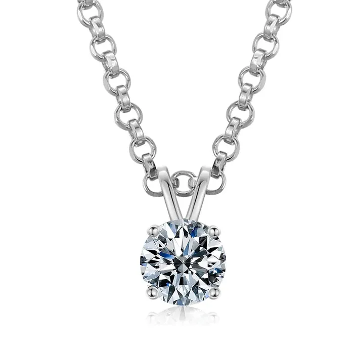Necklaces VVS Jewelry VVS 925 Sterling Silver Moissanite Solitaire Pendant Necklace
