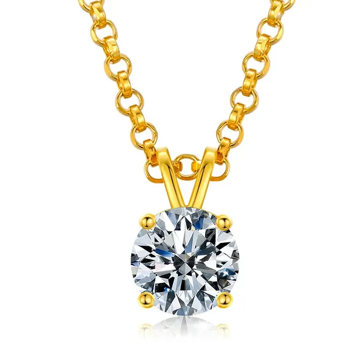 Necklaces VVS Jewelry VVS 925 Sterling Silver Moissanite Solitaire Pendant Necklace