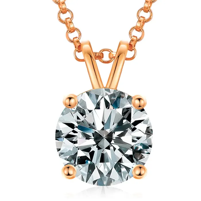 Necklaces VVS Jewelry VVS 925 Sterling Silver Moissanite Solitaire Pendant Necklace