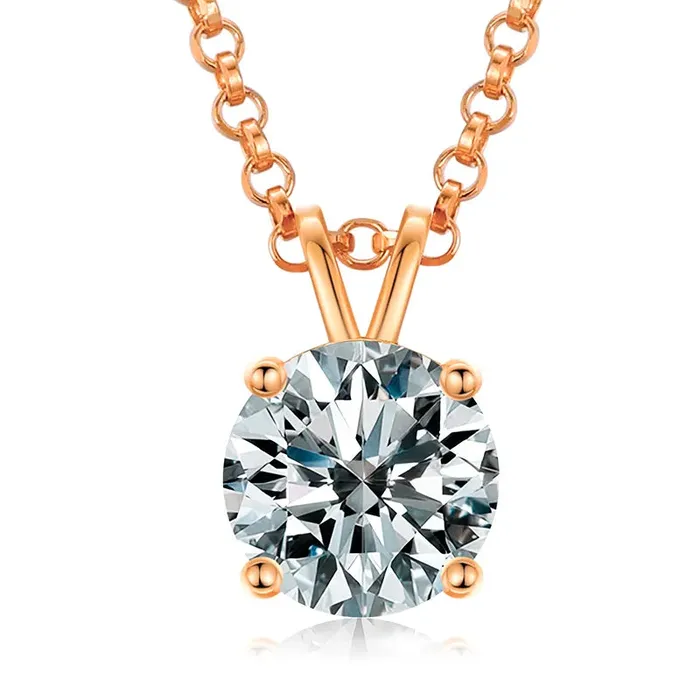 Necklaces VVS Jewelry VVS 925 Sterling Silver Moissanite Solitaire Pendant Necklace