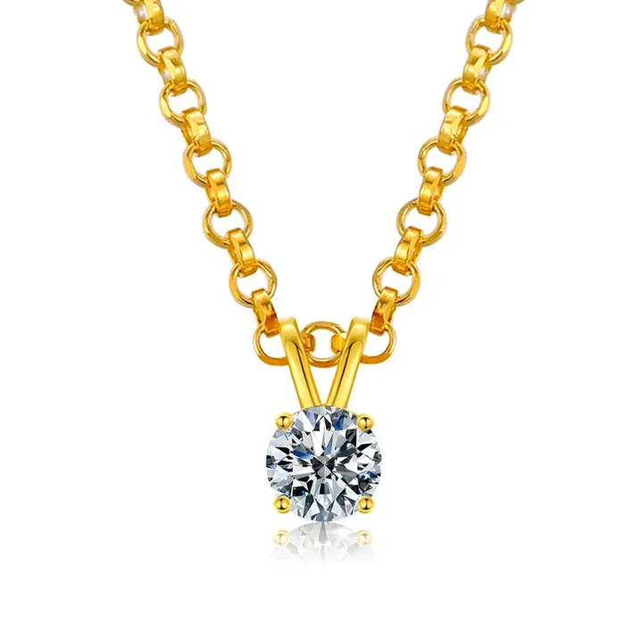 Necklaces VVS Jewelry VVS 925 Sterling Silver Moissanite Solitaire Pendant Necklace
