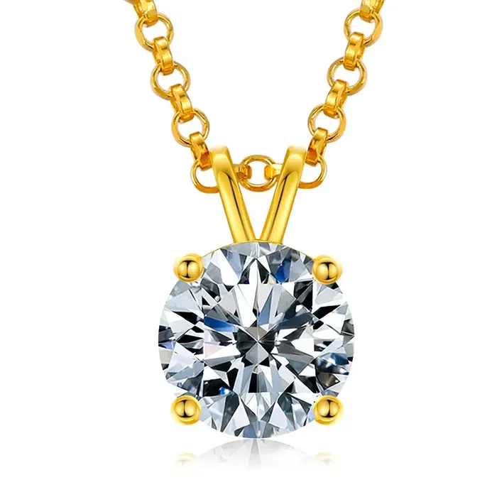 Necklaces VVS Jewelry VVS 925 Sterling Silver Moissanite Solitaire Pendant Necklace