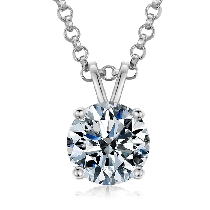 Necklaces VVS Jewelry VVS 925 Sterling Silver Moissanite Solitaire Pendant Necklace