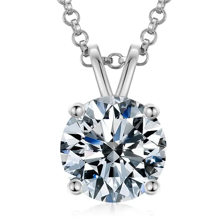 Necklaces VVS Jewelry VVS 925 Sterling Silver Moissanite Solitaire Pendant Necklace