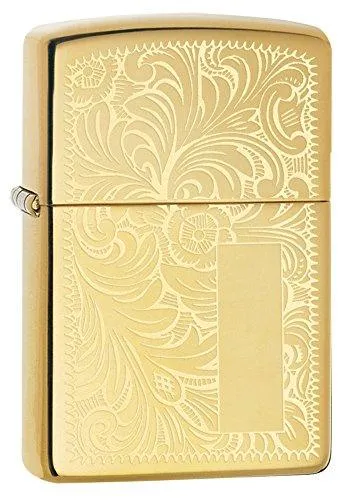 Necklaces Zippo 352B Venetian High Polish Brass Initial Panel Windproof Lighter Zippo