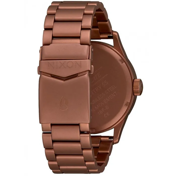 Nixon Mens Japanese Quartz Watch Sentry Copper Dial Steel Bracelet A3563165 NIXON Bracelets