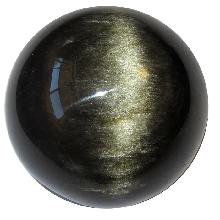 Obsidian Ball Gold Glitter Dust Sheen Crystal Protective Stone Sphere Satin Crystals Earrings