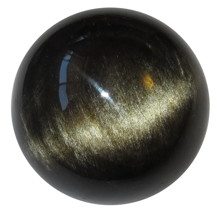 Obsidian Ball Gold Glitter Dust Sheen Crystal Protective Stone Sphere Satin Crystals Earrings