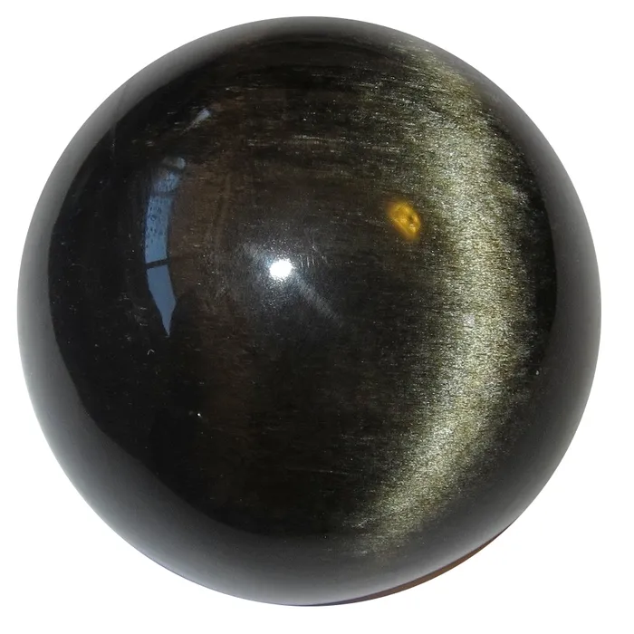 Obsidian Ball Gold Glitter Dust Sheen Crystal Protective Stone Sphere Satin Crystals Earrings