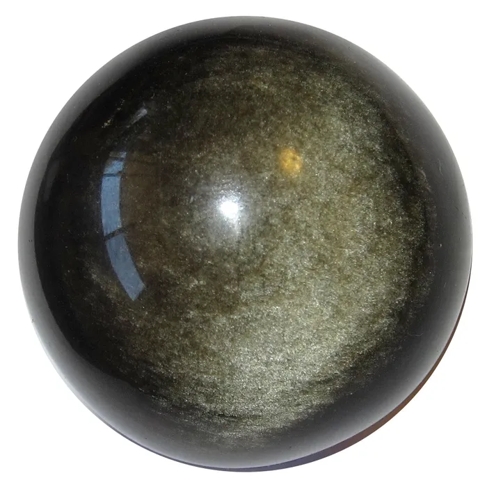 Obsidian Ball Gold Glitter Dust Sheen Crystal Protective Stone Sphere Satin Crystals Earrings
