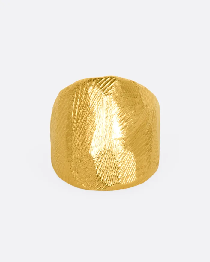 PAGE SARGISSON Rings Yellow Gold Angled Flat Band
