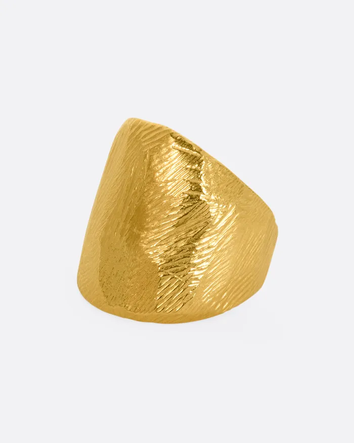 PAGE SARGISSON Rings Yellow Gold Angled Flat Band