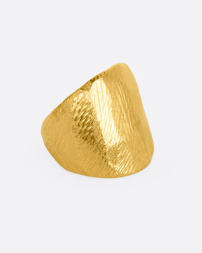 PAGE SARGISSON Rings Yellow Gold Angled Flat Band