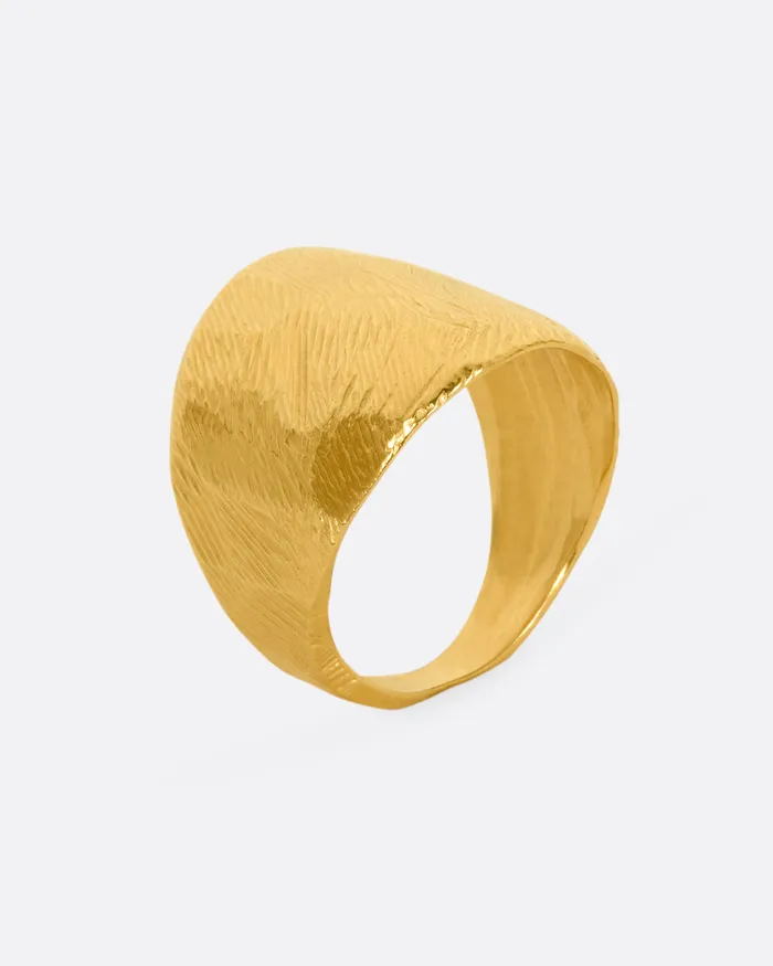 PAGE SARGISSON Rings Yellow Gold Angled Flat Band