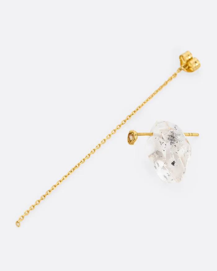 Pin and Chain Quartz Stud Earring MONAKA Earrings