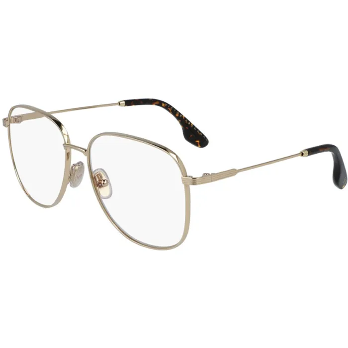 PreStyled Sets Victoria Beckham Womens Eyeglasses Gold Square Frame VICTORIA BECKHAM VB219 714 Victoria Beckham
