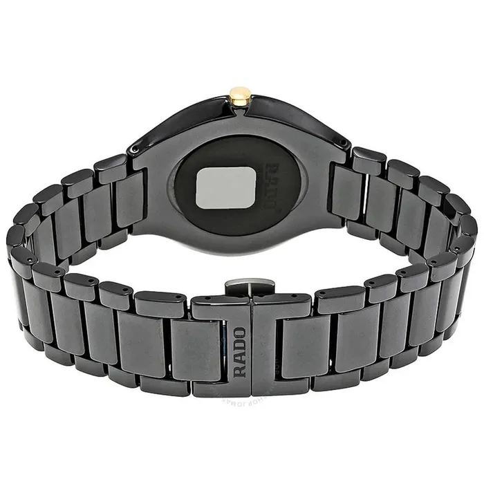 Rado Mens Quartz Watch True Thinline Black Dial Ceramic Bracelet R27741152 RADO Bracelets