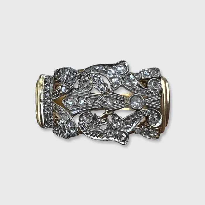 Retro RoseCut Diamond Tank Ring 21stfinds Rings