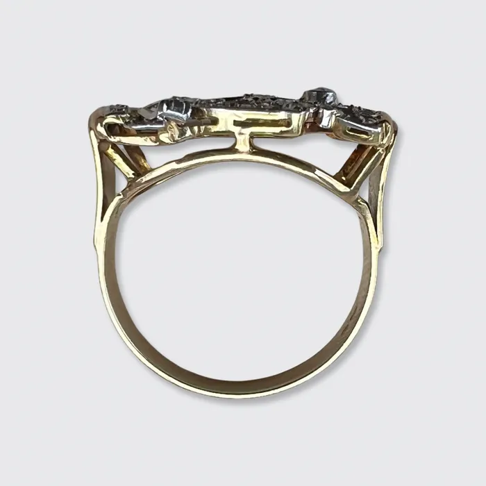 Retro RoseCut Diamond Tank Ring 21stfinds Rings