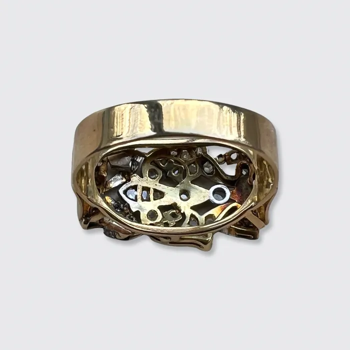 Retro RoseCut Diamond Tank Ring 21stfinds Rings