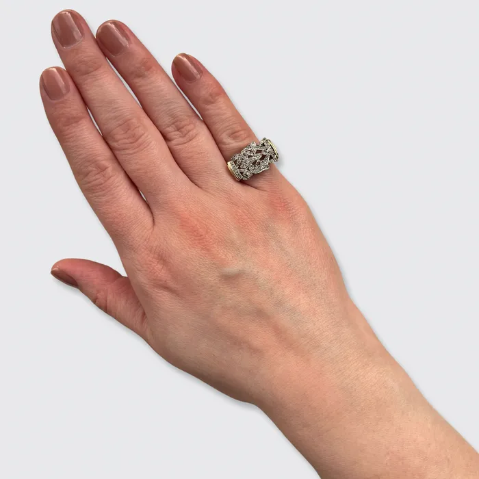Retro RoseCut Diamond Tank Ring 21stfinds Rings