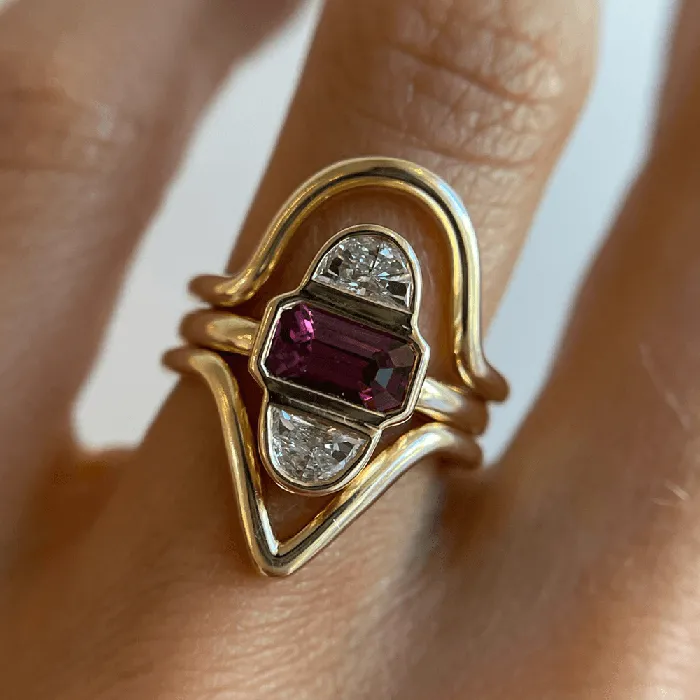 Rings 124ct Ruby Half Moon Diamond Ring Marrow Fine