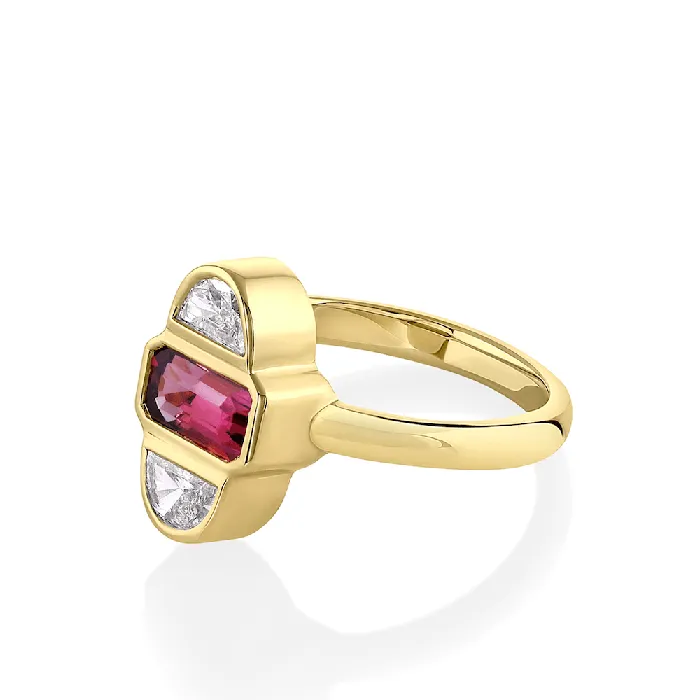Rings 124ct Ruby Half Moon Diamond Ring Marrow Fine