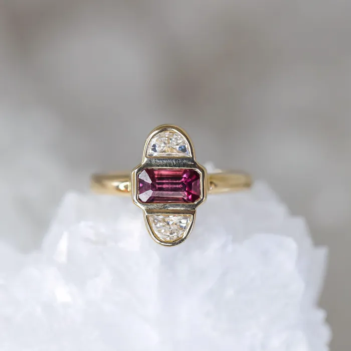 Rings 124ct Ruby Half Moon Diamond Ring Marrow Fine