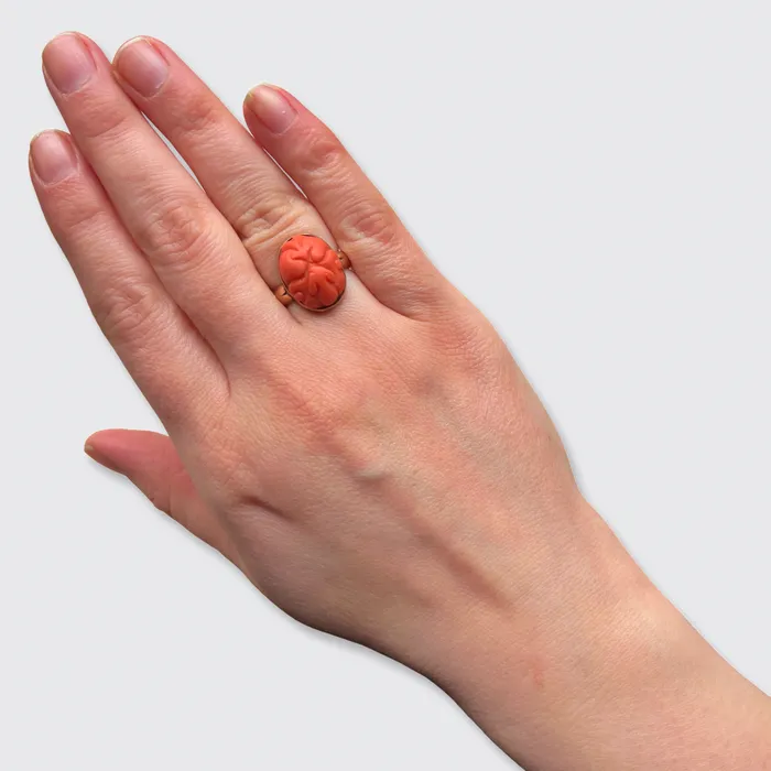 Rings 21stfinds Antique Carved Coral Ring