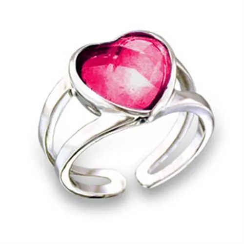 Rings 411802 Rhodium Brass Ring with Synthetic Garnet in Ruby Alamode