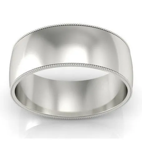 Rings 8mm Milgrain Wedding Band in 18k deBebians