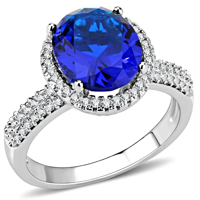 Rings Alamode 3W1516 Rhodium Brass Ring with Synthetic in Montana