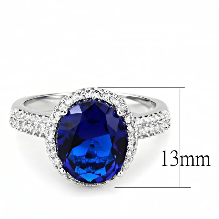 Rings Alamode 3W1516 Rhodium Brass Ring with Synthetic in Montana