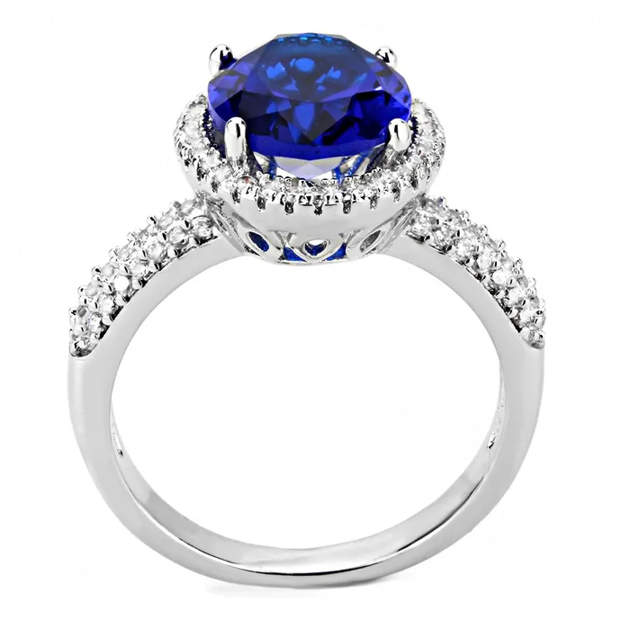 Rings Alamode 3W1516 Rhodium Brass Ring with Synthetic in Montana