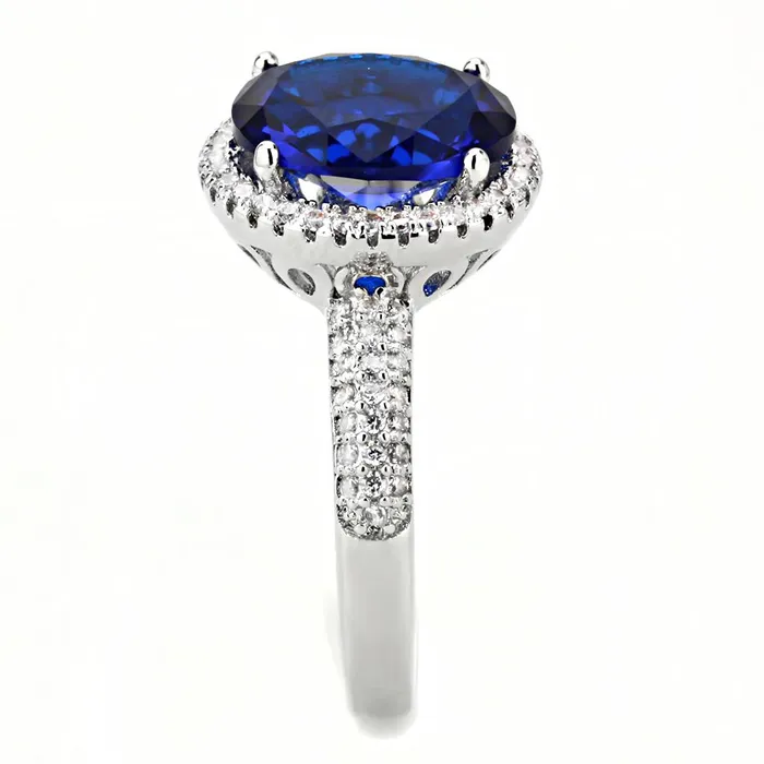 Rings Alamode 3W1516 Rhodium Brass Ring with Synthetic in Montana