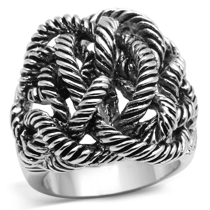 Rings Alamode 3W257 Rhodium Brass Ring with No Stone