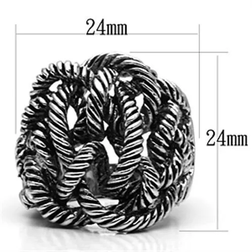 Rings Alamode 3W257 Rhodium Brass Ring with No Stone
