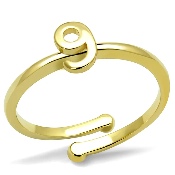 Rings Alamode LO4038 Flash Gold Brass Ring with No Stone