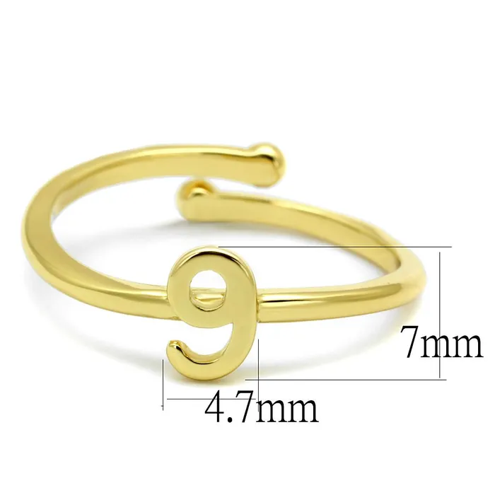 Rings Alamode LO4038 Flash Gold Brass Ring with No Stone