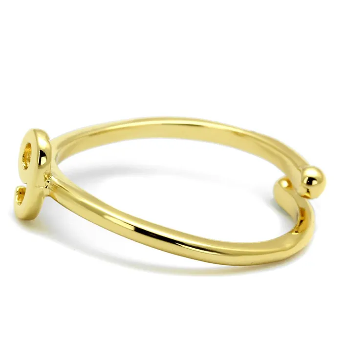 Rings Alamode LO4038 Flash Gold Brass Ring with No Stone