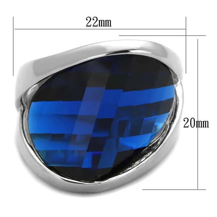 Rings Alamode LOS830 Rhodium 925 Sterling Silver Ring with Synthetic Synthetic Glass in Montana