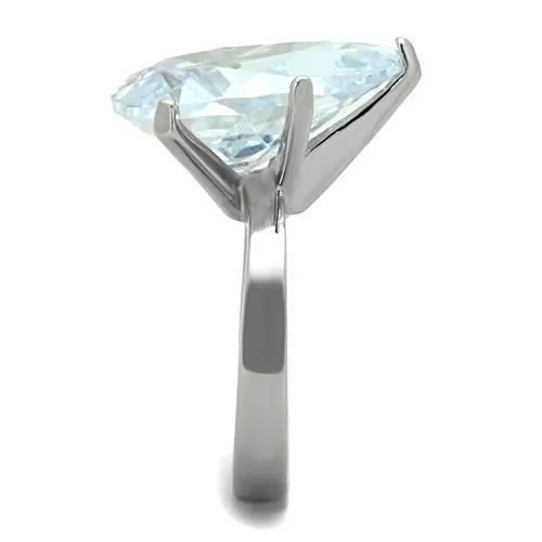 Rings Alamode TK1750 High polished no plating Stainless Steel Ring with AAA Grade CZ in Clear