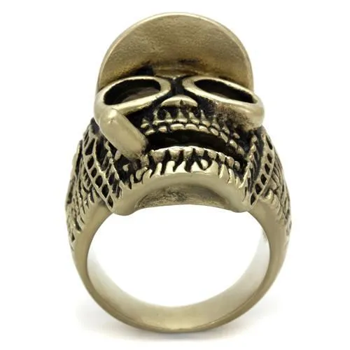 Rings Alamode TK2449 IP Antique Copper Stainless Steel Ring with Epoxy in Jet