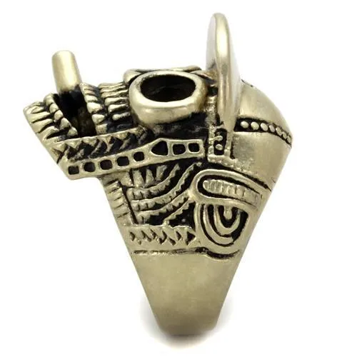 Rings Alamode TK2449 IP Antique Copper Stainless Steel Ring with Epoxy in Jet